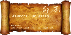 Sztancsik Brigitta névjegykártya
